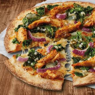 Garlic Chicken & Spinach pizza