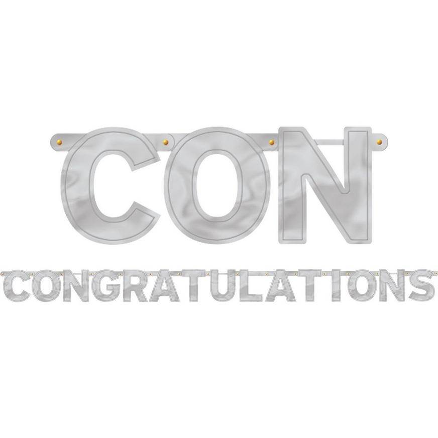 Party City Congratulations Letter Banner (silver)