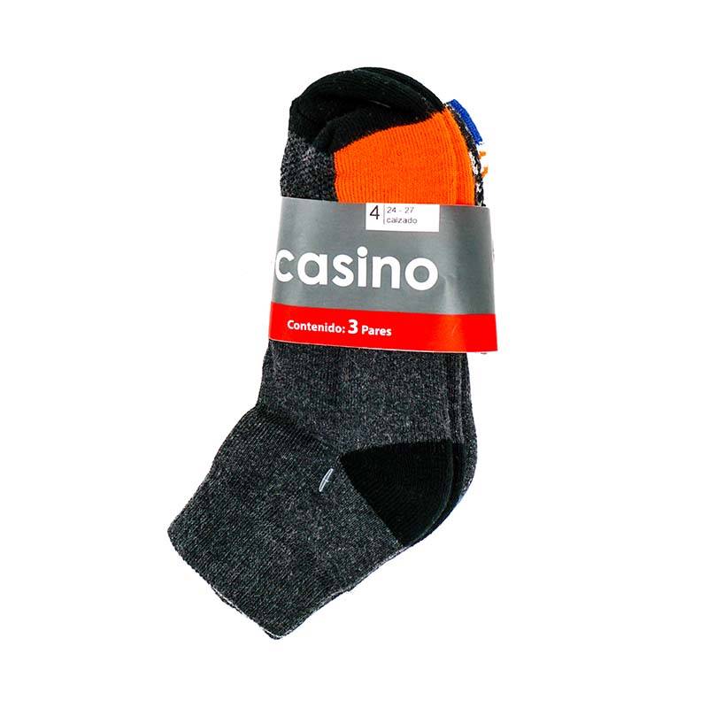 Casino pack 3 pares de calcetas (color: diseño talla: 4)