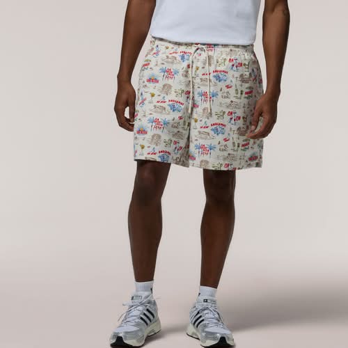 LCKR Mens AA Nylon Shorts - Andiamo/Egret Size L