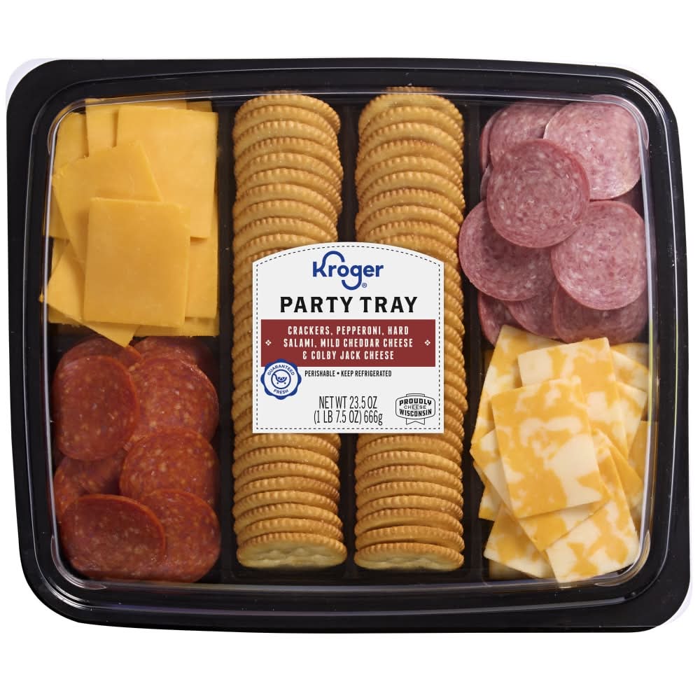 Kroger® Pepperoni Hard Salami Cheese Cracker Tray