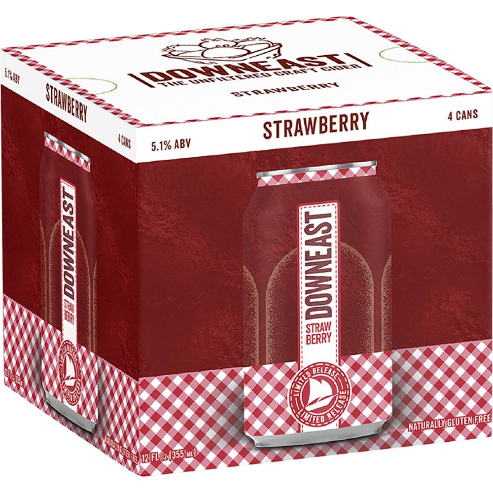 Downeast Strawberry Cider (4x 12oz cans)