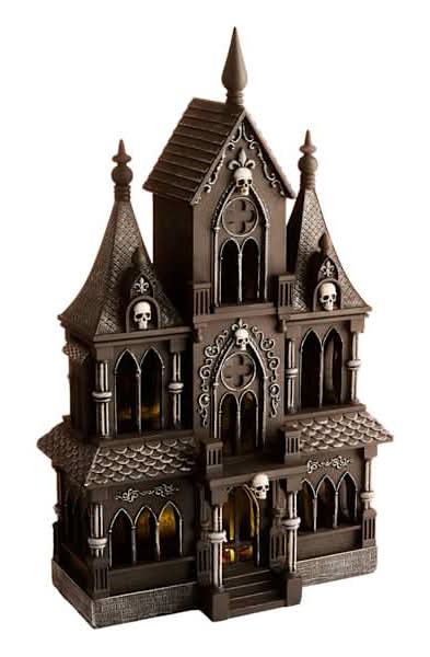 Black LED Halloween House, 14"