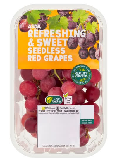 ASDA Refreshing & Sweet Seedless Red Grapes (500g)