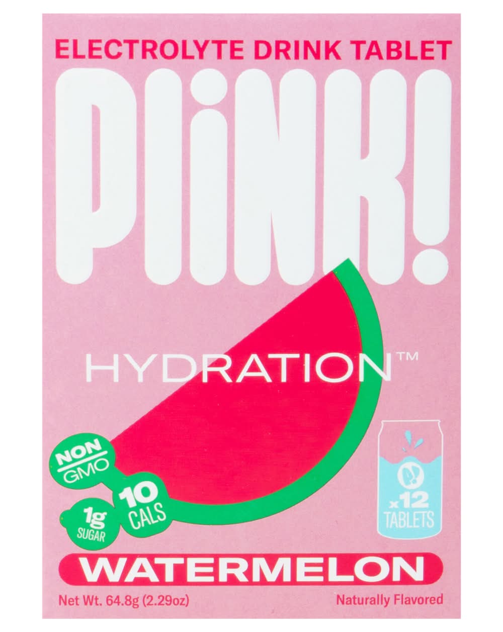 Plink! Hydration Electrolyte Drink Tablet, Watermelon (2.29 oz, 12 ct)