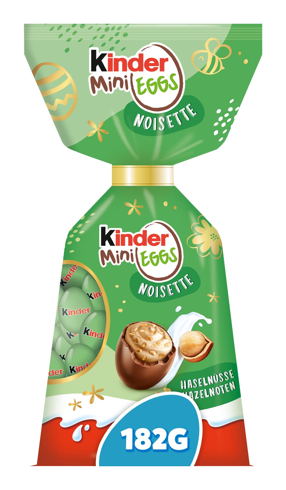 Kinder - Petits œufs de chocolat au lait fourrés noisettes (182g)
