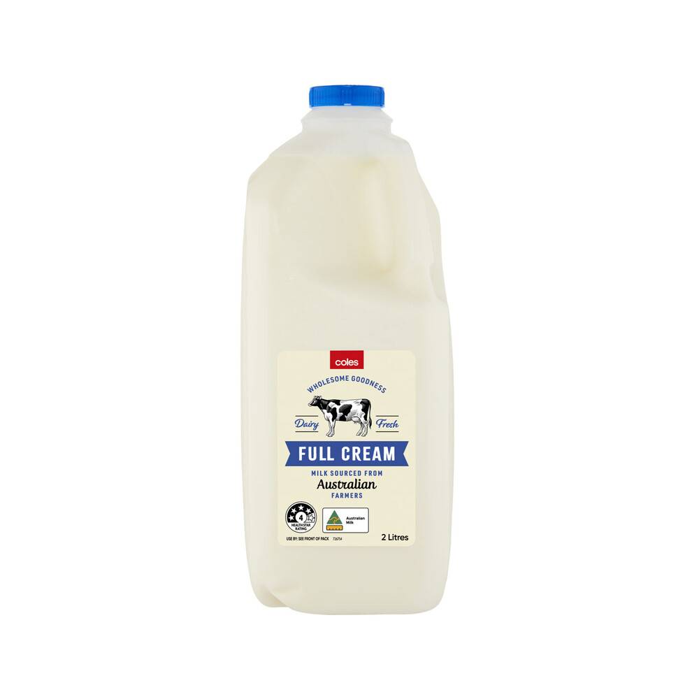 Coles Full Cream Milk 2 L