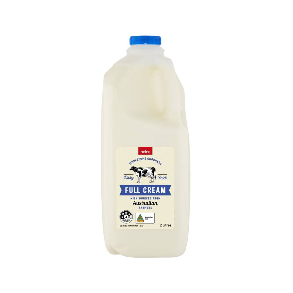 Coles Full Cream Milk (2L)