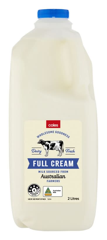Coles Full Cream Milk (2L)