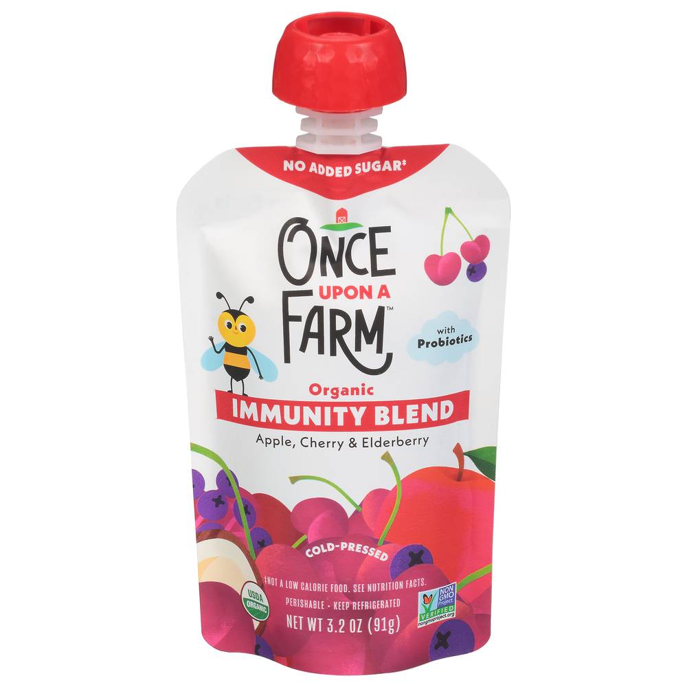 Once Upon a Farm Organic Immunity Blend, Apple, Cherry, Elderberry (3.2 oz)