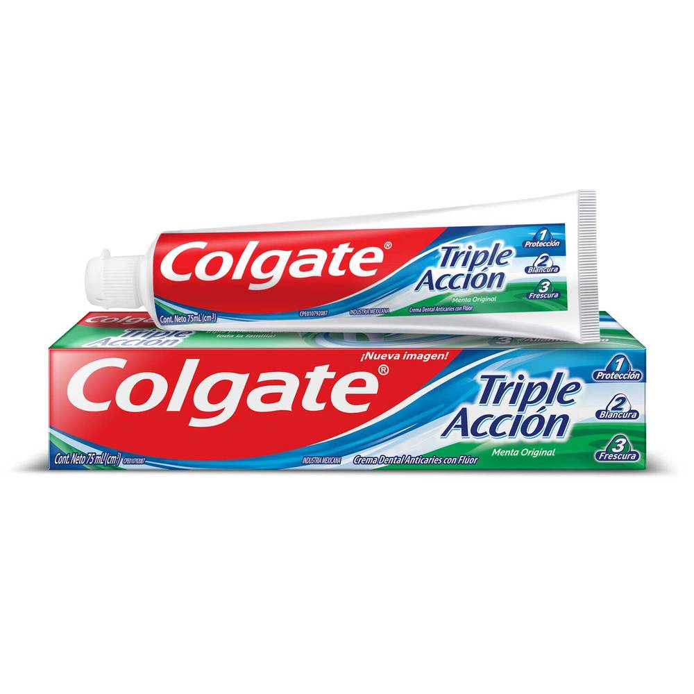 Colgate · Pasta dental triple acción menta original (75 ml)