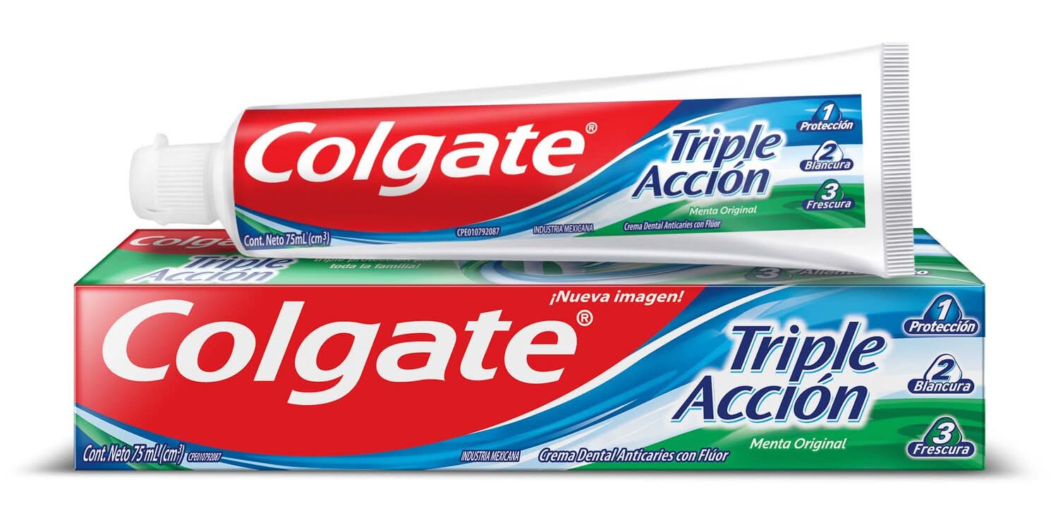 Colgate · Pasta dental triple acción, menta original (75 ml)