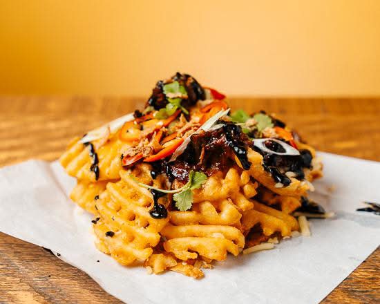 Loaded Waffle Fries* with BBQ Pulled Beef Rib