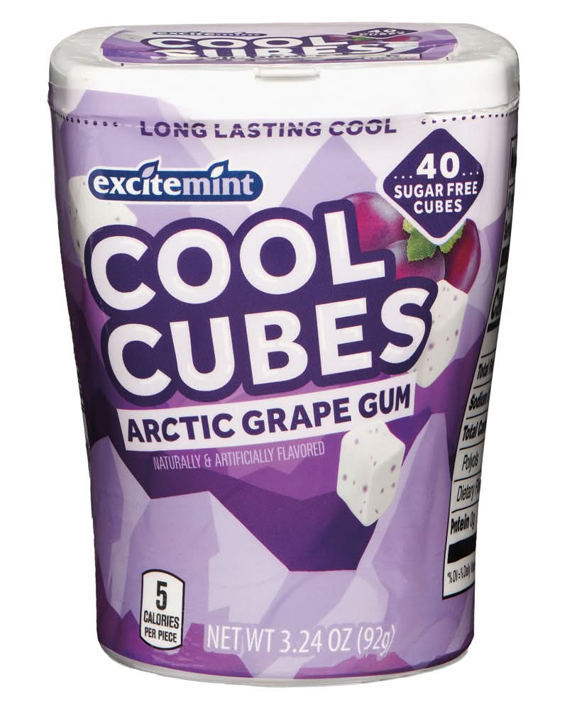 Excitemint Sugar Free Cool Cube, Arctic Grape Gum (3.24 oz, 40 ct)