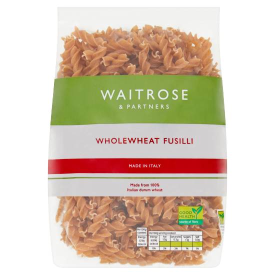Waitrose Wholewheat Fusilli Pasta