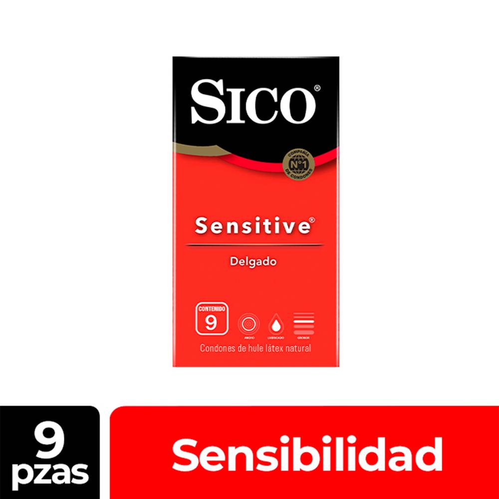 Sico condones de látex sensitive (9 piezas)