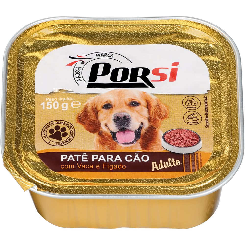 PorSi - Comida húmida para cão de vaca e peru, embalagem de 150g