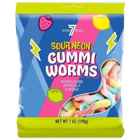 7-Select Sour Neon Gummi Worms (7 oz)