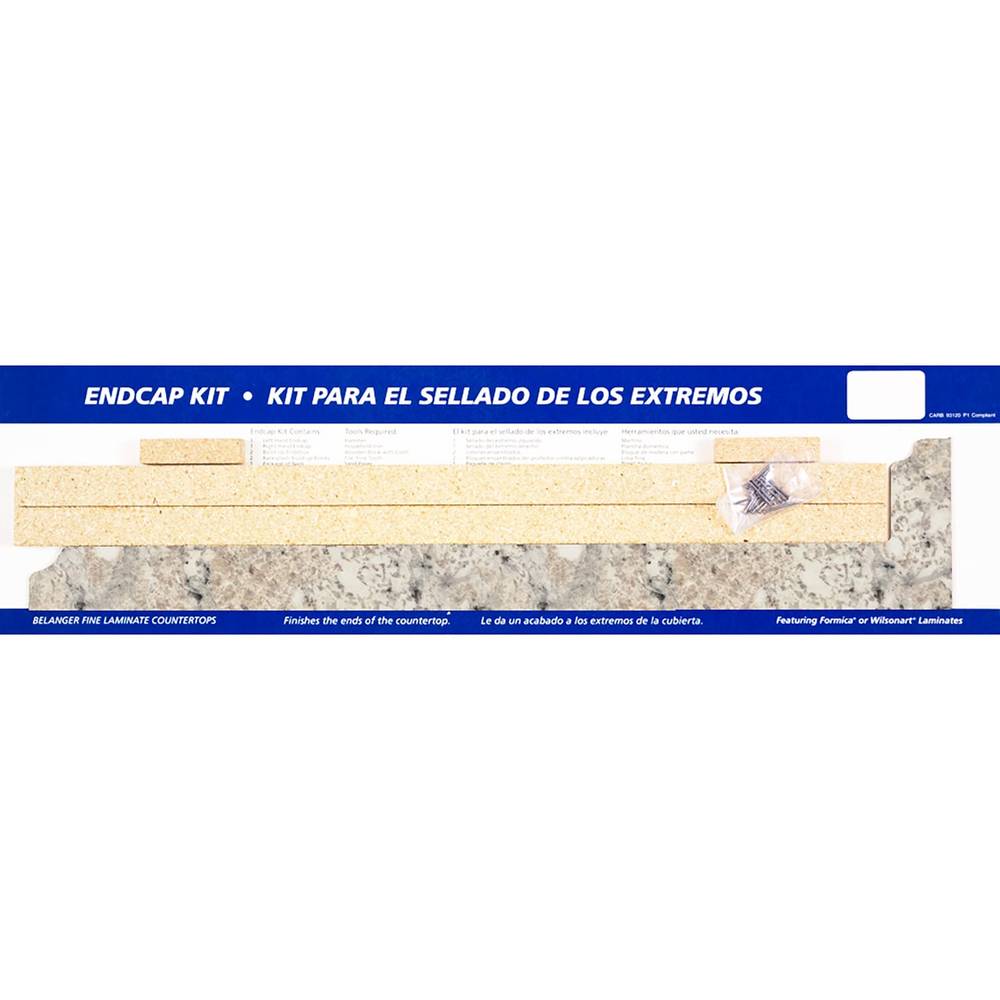 VT Dimensions 7.5-in W x 28-in H x 0.75-in D Ouro Romano, Etchings Waterfall Edge Laminate Kitchen Countertop End Cap | 927746BECK