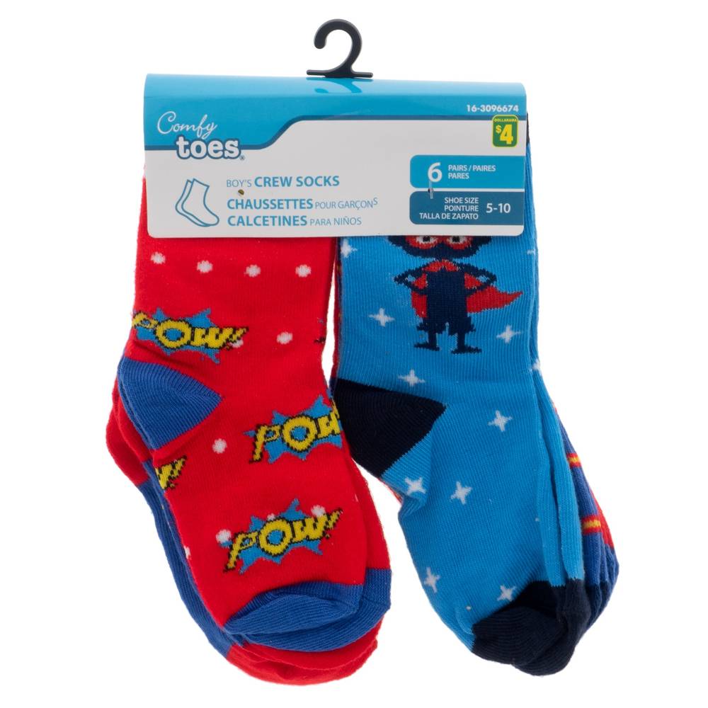 Boys Crew Socks, 6pr