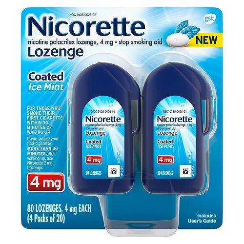 Nicorette Coated Nicotine Lozenges To Stop Smoking Ice Mint - 20.0 ea x 4 pack