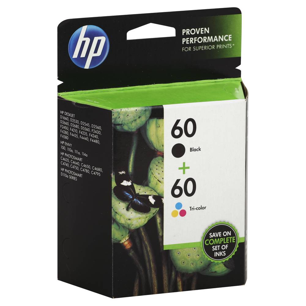 Hp Tri-Color Black 60 Ink Cartridges