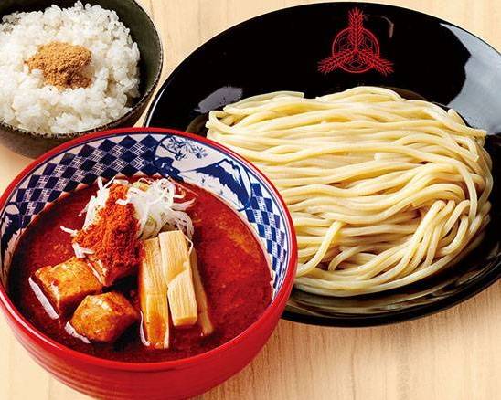 灼熱つけ麺 追い飯セット Very Spicy Tsukemen with Finishing Rice Set