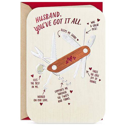 Order Hallmark Valentine's Day Card for Husband (Swiss Army Knife) S14 - 1.0 ea food online from Walgreens store, Kingman on bringmethat.com