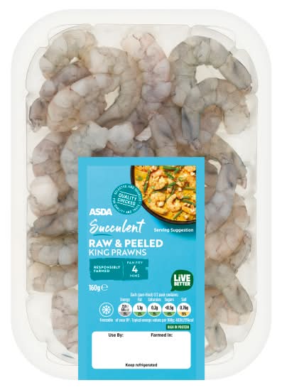 ASDA Succulent Raw & Peeled King Prawns (160g)