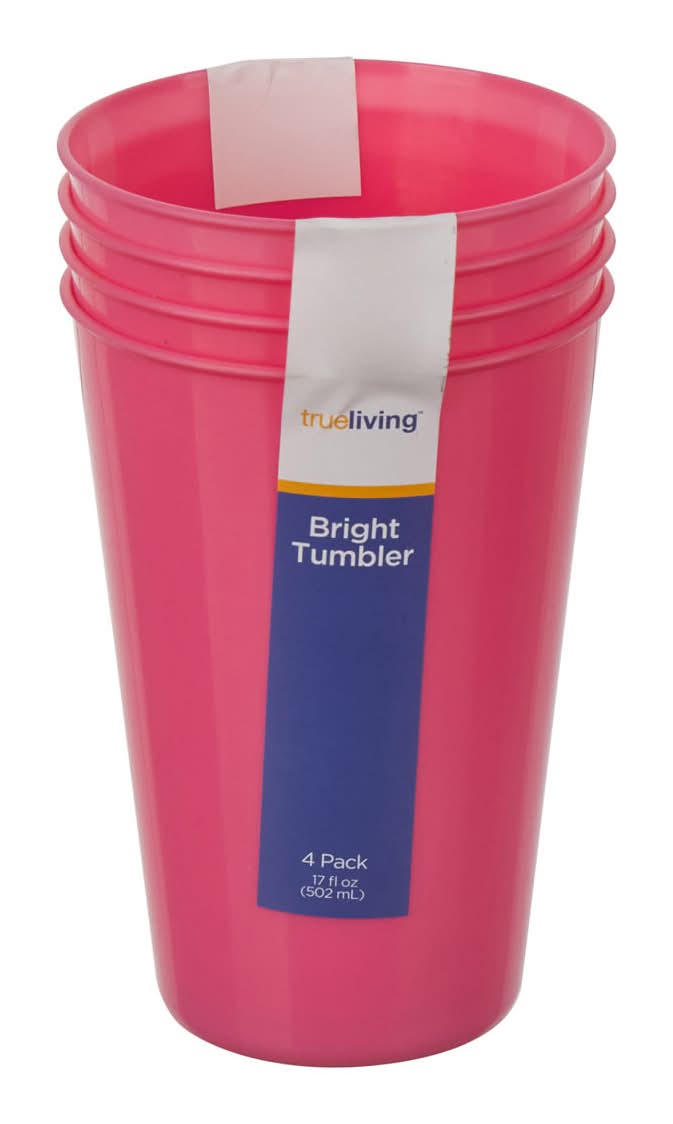 True Living 17 Oz Bright Tumbler 4 Ct Assorted