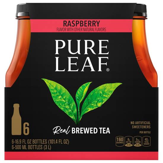 Pure Leaf · Raspberry Brewed Tea (6 x 16.9 fl oz)