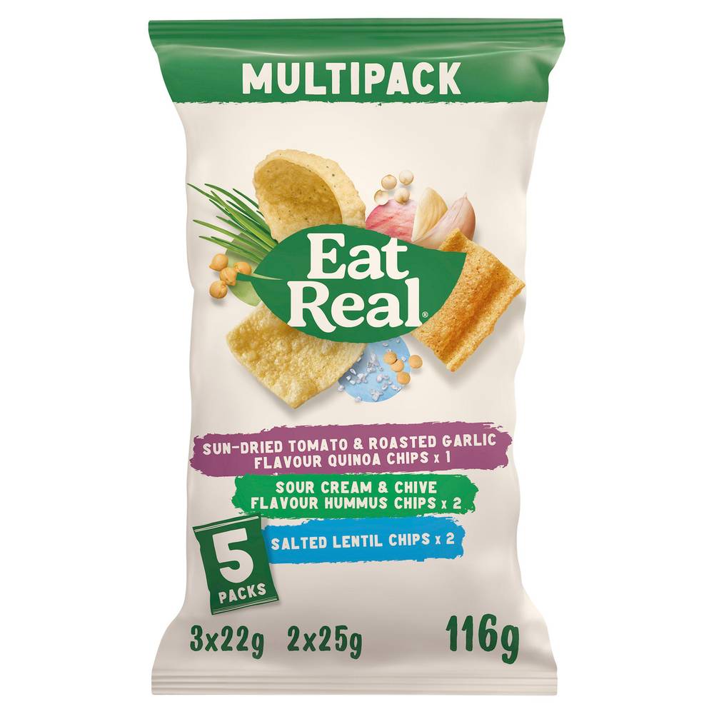 Eat Real Hummus, Lentil, Quinoa Chips X5 116g