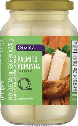 Qualitá · Palmito de pupunha inteiro em conserva (270 g)