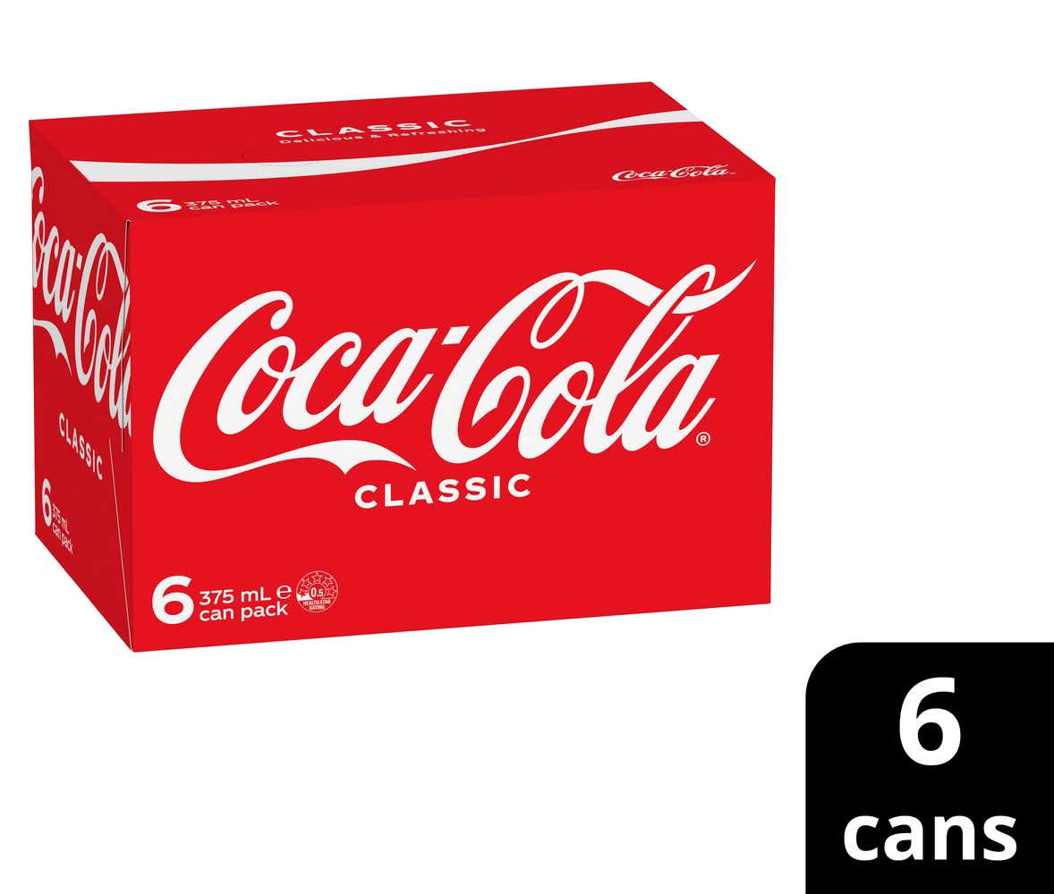Coca-Cola Classic Soda (6 x 375mL)