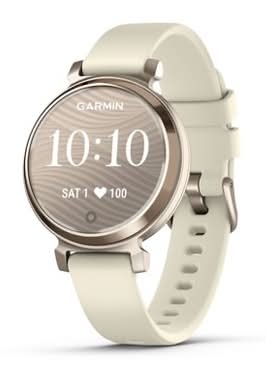 Garmin Lily 2 Smartwatch With Silicone Band, Cream Gold Coconut