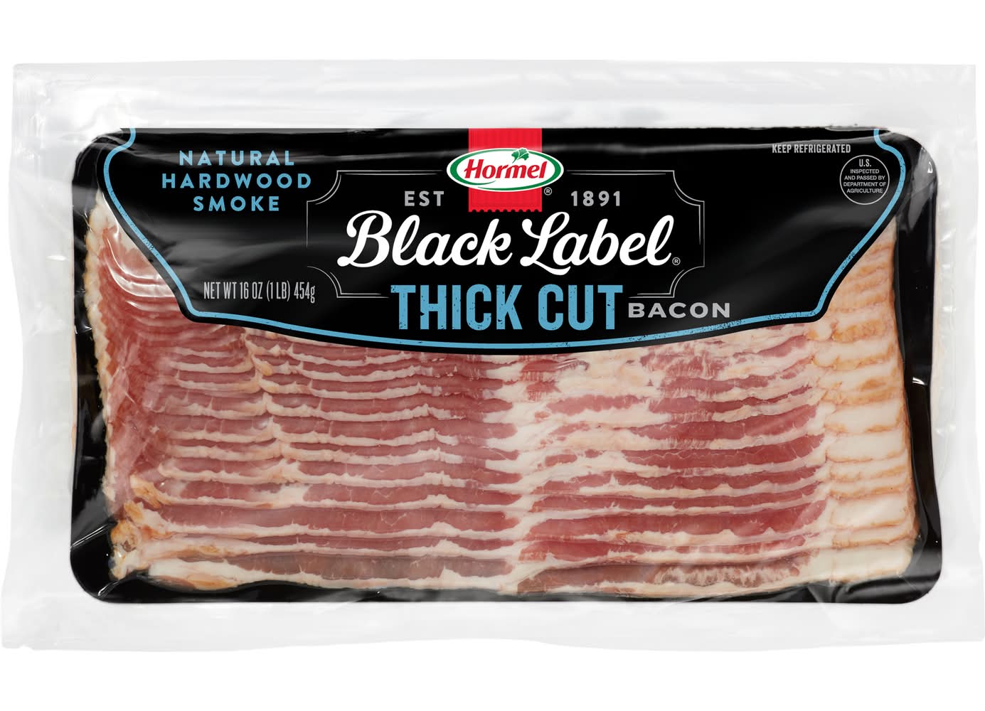 Hormel Black Label Thick Cut Sliced Bacon, Natural Hardwood Smoke (16 oz)
