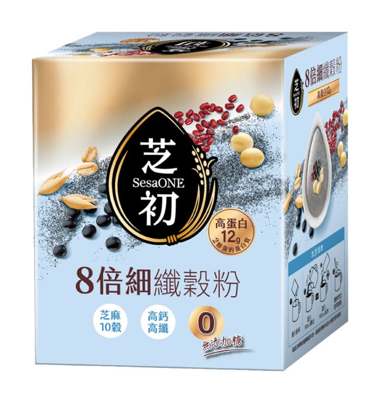 芝初-8倍細高蛋白纖穀粉-無加糖芝麻10穀(25g*10包/盒)