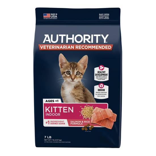 Authority Kitten Indoor Cat Dry Food (<1/salmon-rice)