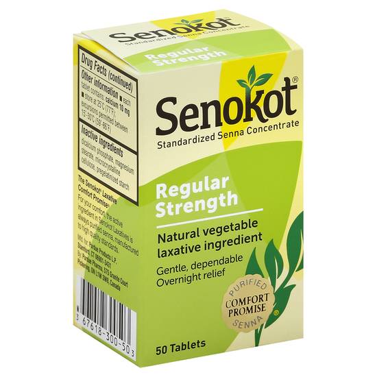 Senokot Regular Strength Natural Vegetable Laxative (50 tablets)