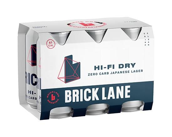 Brick Lane Hi-Fi Dry Japanese No Carb Lager Can 6x355mL