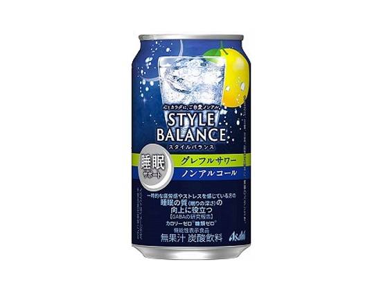 266637：〔ノンアルコール〕アサヒ スタイルバランスプラス 睡眠サポート グレフルサワー 350ML缶  / Asahi Style Balance Plus Grapefruits Sour Flavored(Non-Alcoholic Drink)