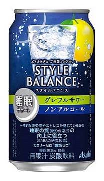 266637：〔ノンアルコール〕アサヒ スタイルバランスプラス 睡眠サポート グレフルサワー 350ML缶  / Asahi Style Balance Plus Grapefruit Sour (Non-alcoholic Chu-hi), 350ML