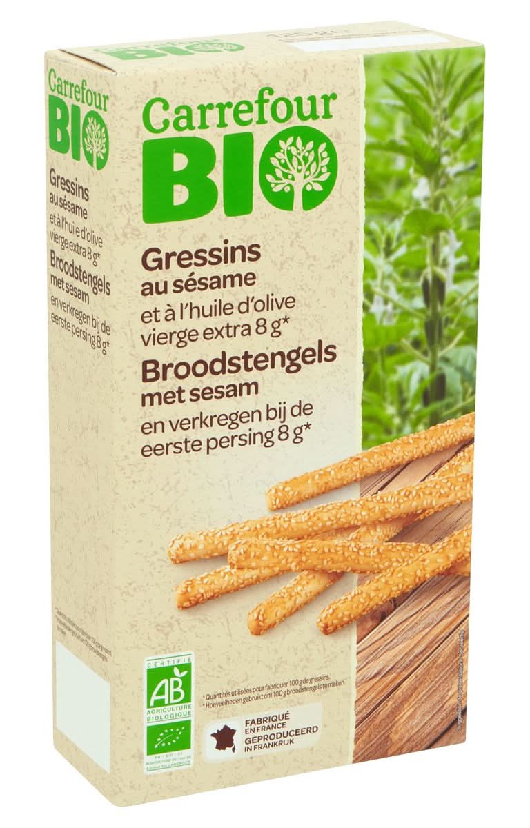 Carrefour Bio Gressins au Sésame 125 g