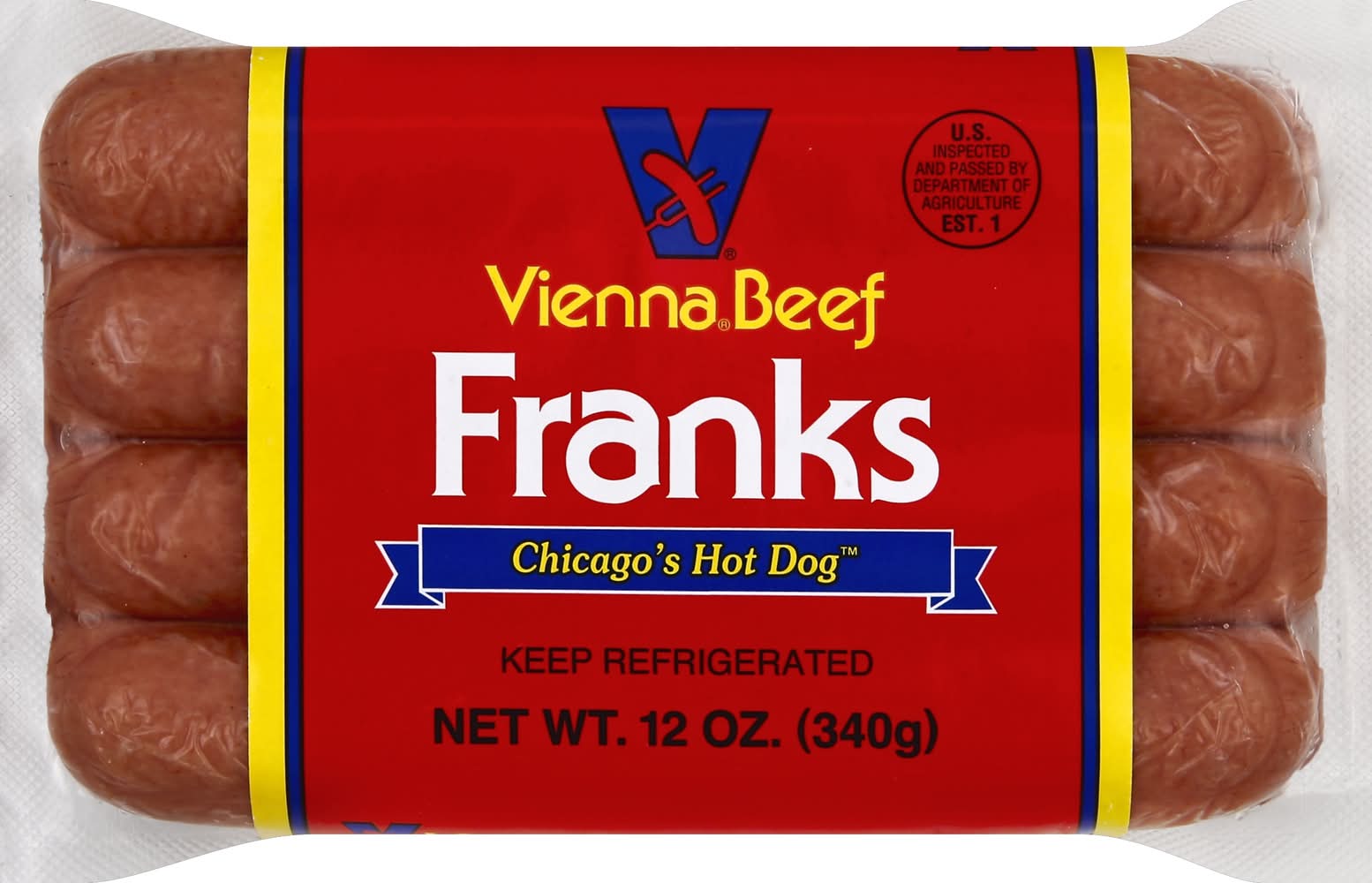 Vienna Beef Franks Hot Dog (12 oz, 8 ct)