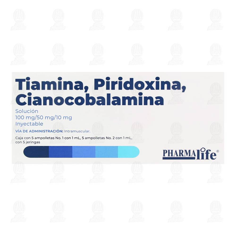 PHARMA life · Tiamina piridoxina cianocobalamina 100mg/50mg/10mg