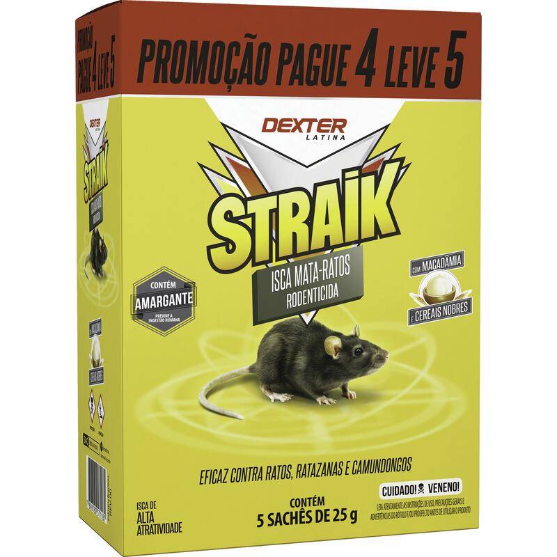 Straik inseticida mata ratos isca (5 un, 25 g)