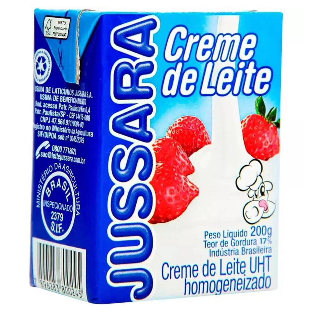 Jussara Creme de leite leve UHT