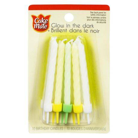 Cake Mate, Glow in the Dark Candles, 10 Count (add to finished desserts)