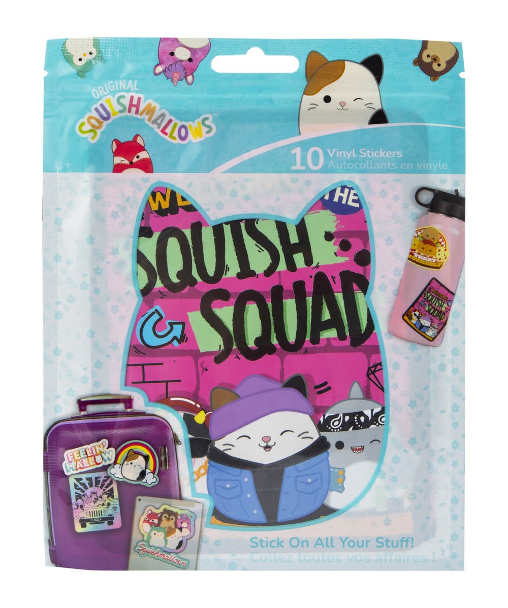 Squishmallows™ Vinyl Stickers 10-Count