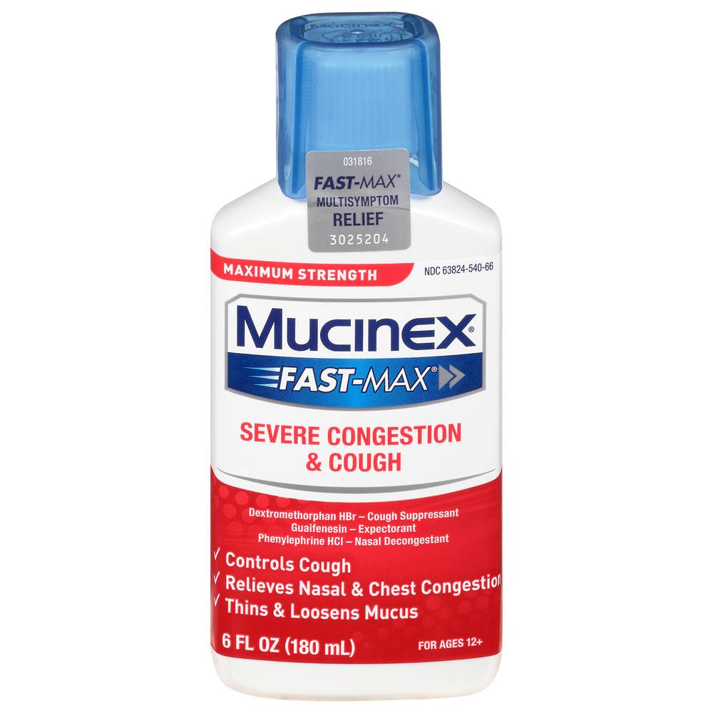 Mucinex Fast-Max Maximum Strength Severe Congestion Cough Syrup